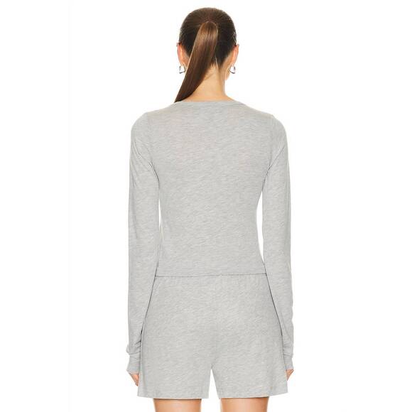 NEW ETERNE long sleeve baby tee in heather grey - Picture 2 of 3